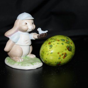 Willits boy bunny with bird figurine